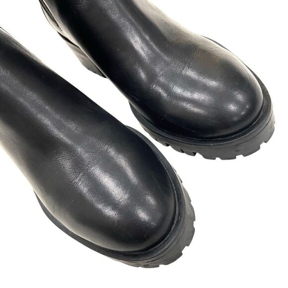 KARL LAGERFELD Leather Lug Sole Booties - Picture 6 of 8